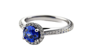 Sapphire ring isolated on a clear background for jewelry design