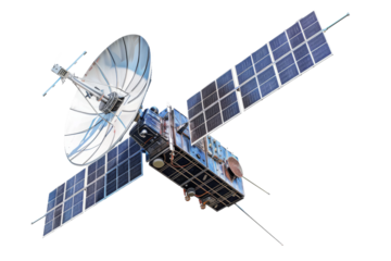High resolution satellite isolated on a clear backdrop for visuals