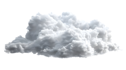 Isolated natural fluffy cloud on a transparent background