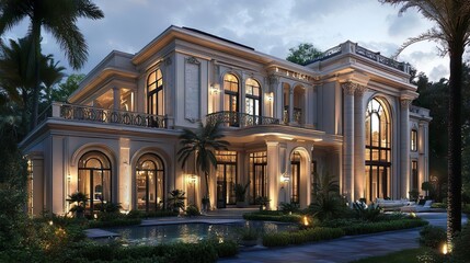 Fototapeta premium Luxurious mansion captured in stunning and detailed architectural pictures