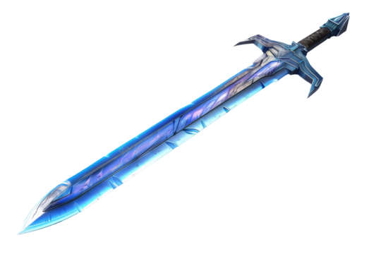 High definition image of sci fi sword with transparent backdrop