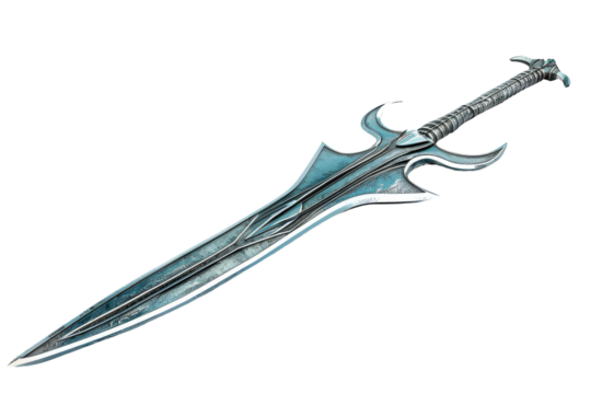 Isolated sci fi sword on clear background for digital artwork