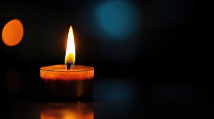 Flames flickering in the dark, symbolizing spiritual awakening and inner peace