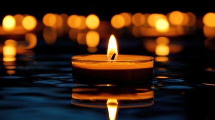 Flames flickering in the dark, symbolizing spiritual awakening and inner peace