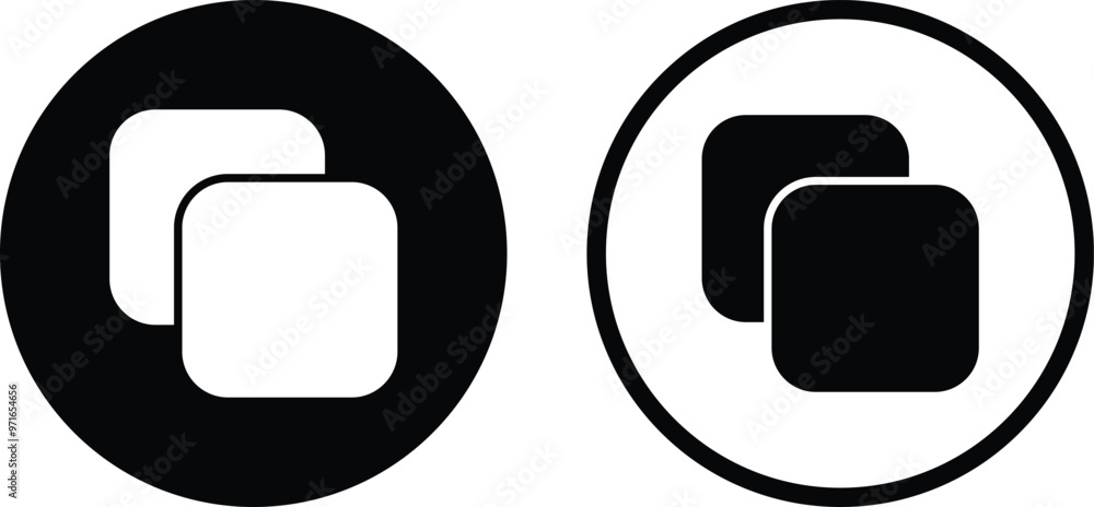 Poster copy icon set in two styles . copy content icon . vector illustration