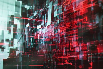 Fototapeta premium Abstract AI algorithm background with neural networks, data, and digital code..