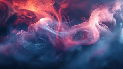 Abstract Swirling Smoke with Pink and Blue Hues