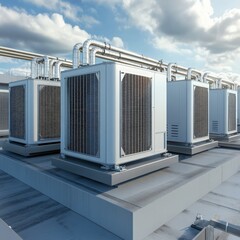 Industrial Air Compressors on Rooftop Installation