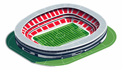 Obraz premium Football Arena Design in Isometric Perspective