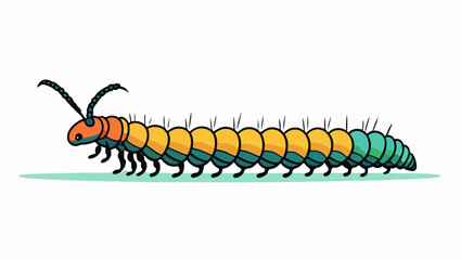 Naklejka premium Creepy Crawling Centipede Vector Illustration