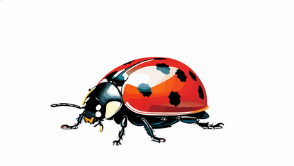 Fototapeta premium Ladybug Resting on a Leaf Vector Art