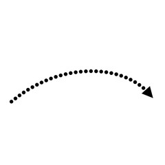 Curved dotted arrow. Zigzag arrow stripes design with dotted lines