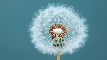 Fototapeta premium Close up Macro Shot of a Delicate Dandelion Seed with Intricate Patterns and Textures