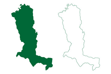 Obraz premium Gariaband district (Chhattisgarh State, division, Republic of India) map vector illustration, scribble sketch Gariaband map