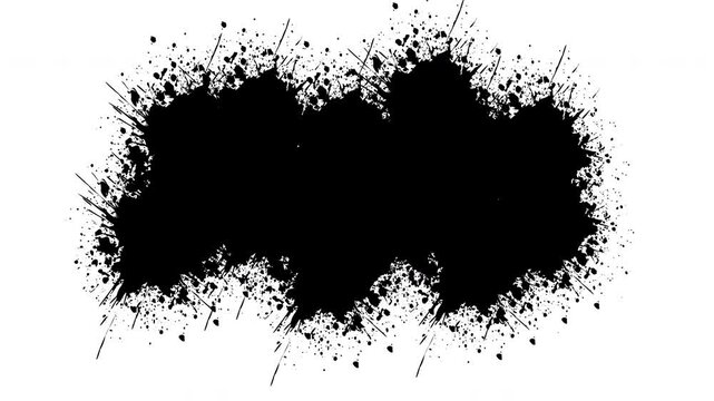 Black ink splash grunge transitions. Small spray paint brush transitions. Matte, luma transitions.