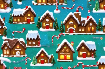 Fototapeta premium christmas gingerbread house with snowman