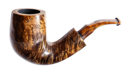 Tobacco pipe cut out isolated on transparent background