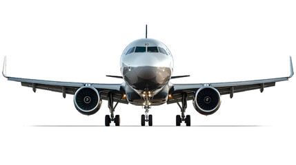 Fototapeta premium Airplane front view isolated transparent background