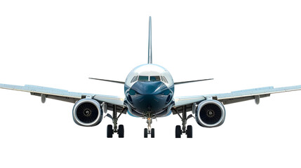 Fototapeta premium Airplane front view isolated transparent background