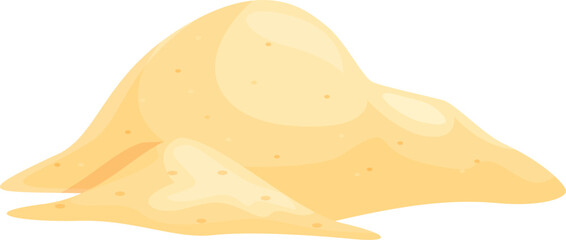 This cartoon style illustration features a pile of sand, perfect for projects related to beaches, deserts, or construction