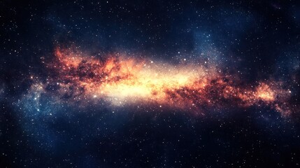 Outer space, panoramic view of the Milky Way galaxy, stars and cosmic dust creating a mesmerizing pattern, vast and endless universe