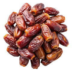 Pitted dates isolated on white from above Isolated on transparent background.