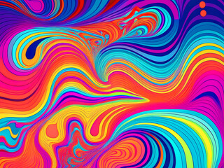 Obraz premium 1960's style Colorful Psychedelic abstract background