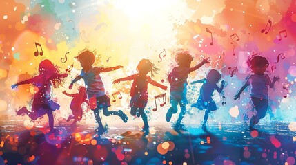 Obraz premium Gen Z Women Celebrating in Mid-Air. Four Generation Z women caught mid-jump against a brilliant blue sky, their expressions of joy and colorful outfits symbolizing freedom and youthfulness.