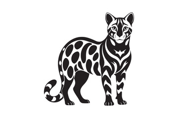 Ocelot  silhouette vector illustration, Ocelot  silhouette vector, Ocelot  silhouette PNG 