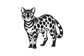 Ocelot  silhouette vector illustration, Ocelot  silhouette vector, Ocelot  silhouette PNG 