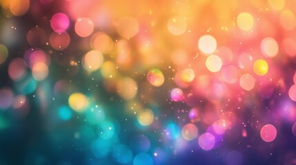 Obraz premium Vibrant bokeh background filled with colorful lights creating a festive atmosphere and enhancing mood during a celebration
