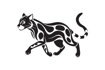 Ocelot  silhouette vector illustration, Ocelot  silhouette vector, Ocelot  silhouette PNG 