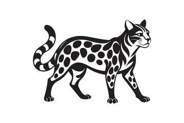 Ocelot  silhouette vector illustration, Ocelot  silhouette vector, Ocelot  silhouette PNG 