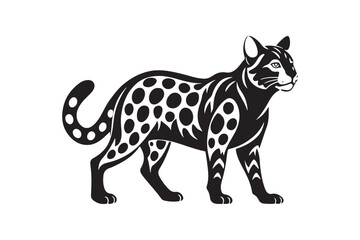 Ocelot  silhouette vector illustration, Ocelot  silhouette vector, Ocelot  silhouette PNG 