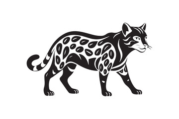 Ocelot  silhouette vector illustration, Ocelot  silhouette vector, Ocelot  silhouette PNG 