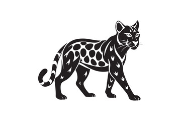 Ocelot  silhouette vector illustration, Ocelot  silhouette vector, Ocelot  silhouette PNG 