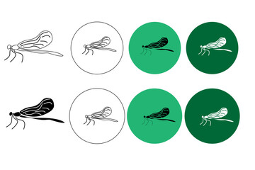 Fototapeta premium Dragonfly logo set design. Vector illustration
