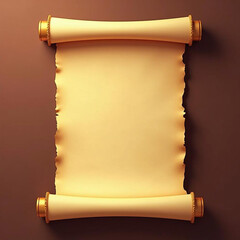 old paper scroll with feather