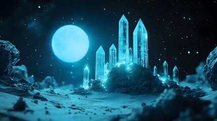 Mesmerizing Crystal Formation Shimmering Under Bright Illumination