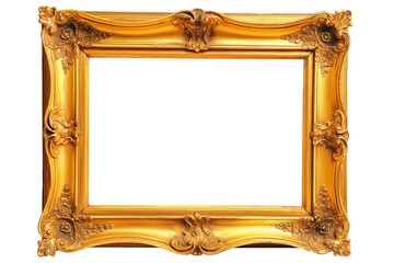 antique gold picture frame isolated on white background