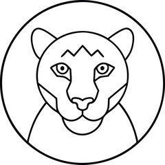 Circle of the Wild Jaguar Face Vector Design
