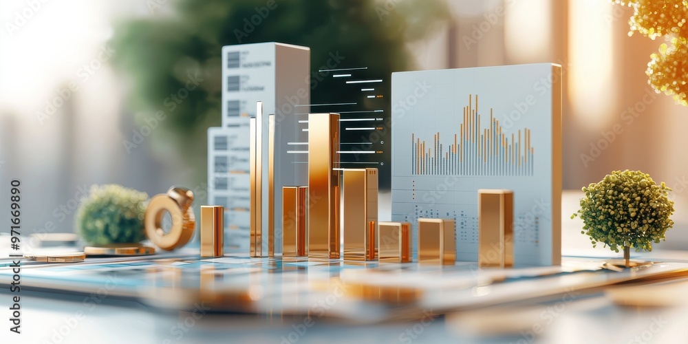 Aufkleber stylish financial chart showcasing growth and data analysis with elegant design for business present