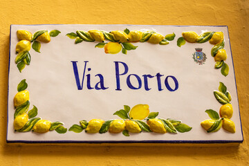 Sign Via Porto, Limone Italy