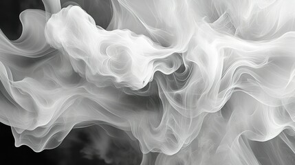 Fototapeta premium Abstract White Swirls on Black Background