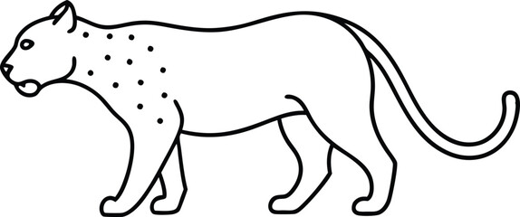 Jaguar Profile Line Art Vector
