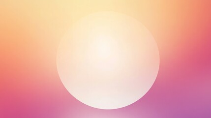 Fototapeta premium Abstract background with a white circle and a gradient of pink and yellow.