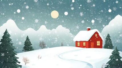 Fototapeta premium Festive christmas illustrations for holiday cards and seasonal backgrounds designs