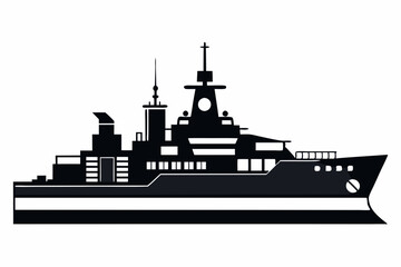 Naklejka premium Warship icon, Warship silhouette vector collection
