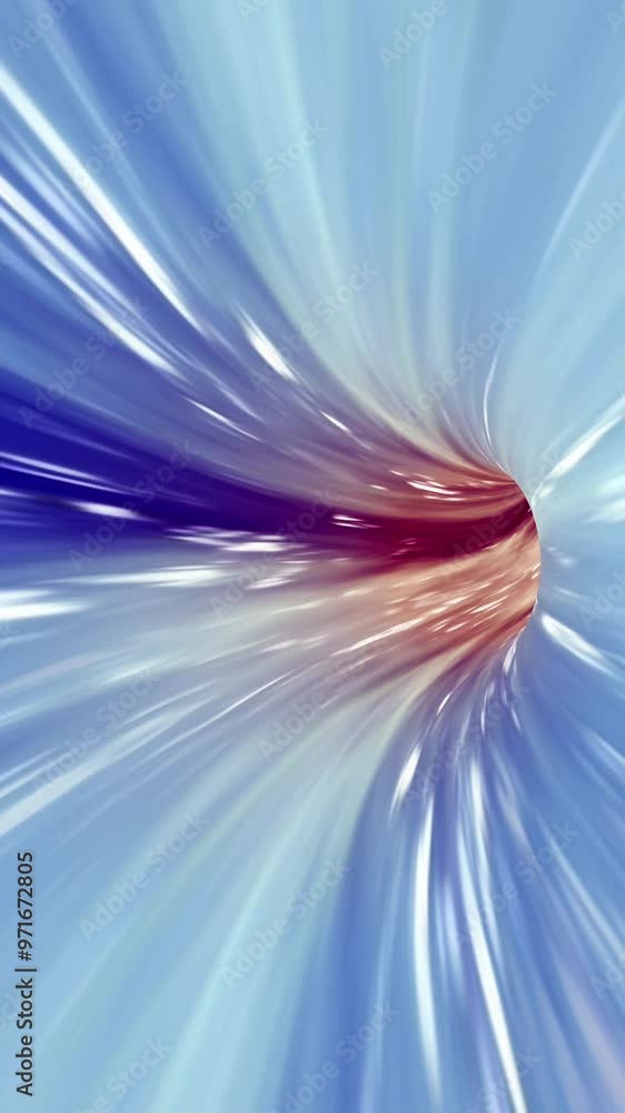 Sticker high-speed journey through a vibrant light tunnel 3d animation loop