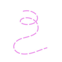 Hand drawn purple dotted curved line